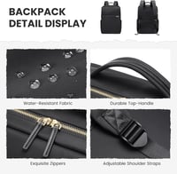 GOLF QUALITY Laptop Hátizsák 16 Colos Vízálló Iskolai Munka Utazás Fekete - 16", Black 6