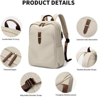 GOLF SUPAGS 14 hüvelykes laptop hátizsák, iskolai és munka hátizsák, utazási daypacks, sárgabarack - 14 inches, Simply Apricot 6