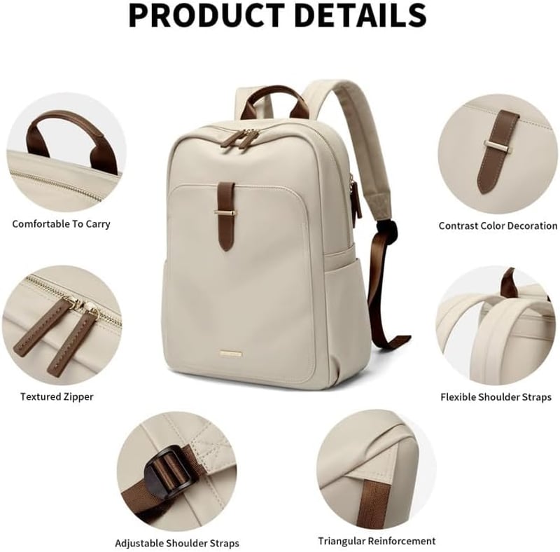 GOLF SUPAGS 14 hüvelykes laptop hátizsák, iskolai és munka hátizsák, utazási daypacks, sárgabarack - 14 inches, Simply Apricot