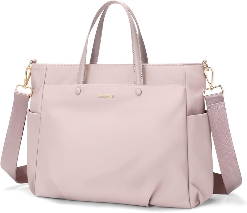 GOLF SUPAGS 15,6" Laptop Táska Női Válltáska Munka Utazás Szürke-Rózsaszín