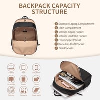 GOLF SUPAGS Laptop Hátizsák Nőknek 15.6" Notebook Táska Munka Utazás Iskola 2