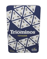 Cestovná spoločenská hra Goliath Triominos The Original Tour Edition pre 2–4 hráčov, kompaktná cestovná verzia, od 6 rokov 1