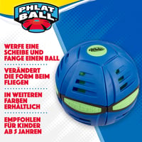 Goliath Wahu Phlat Ball Classic modrý lietajúci tanier a lopta v jednom - transformovateľný disk - 22,9 cm tanier, 15,7 cm lopta - vonkajšia hračka od 5 rokov 2