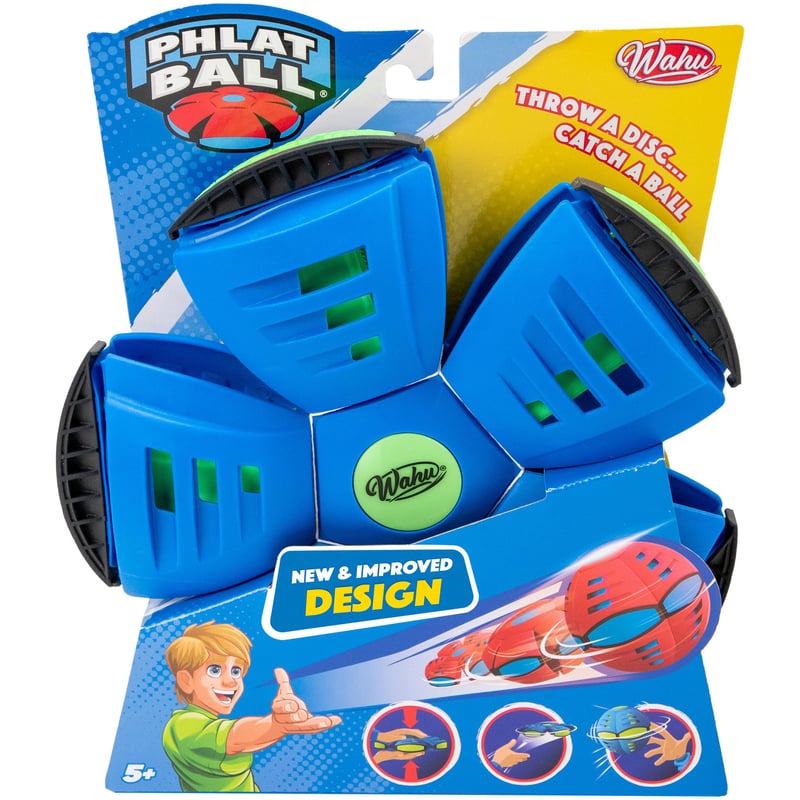 Goliath Wahu Phlat Ball Classic modrý lietajúci tanier a lopta v jednom - transformovateľný disk - 22,9 cm tanier, 15,7 cm lopta - vonkajšia hračka od 5 rokov