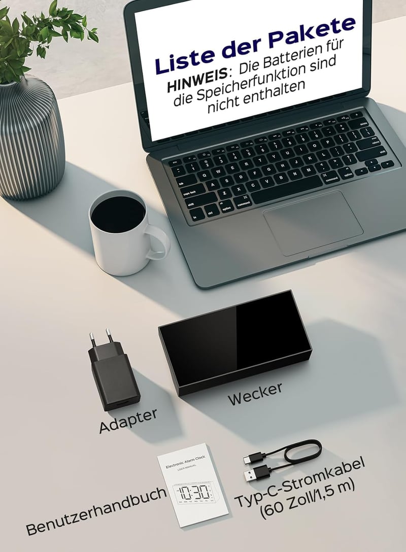 GOLOZA Digitális Ébresztőóra - Nagy Kijelzős LED Óra, USB Töltő, 4 Fényerő, Automatikus Fényerőszabályzás, Szundi Funkció, Kék