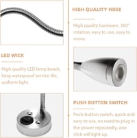 GOMETY 2db 12V LED Olvasólámpa Meleg Fehér 3200K Lakóautó Karavánhoz Lakókocsiba 7
