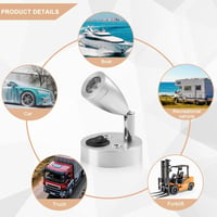 GOMETY 2db 12V LED Olvasólámpa Meleg Fehér 3200K Lakóautó Karavánhoz Lakókocsiba 6