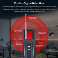 GOMETY 5 v 1 detektor skrytých kamier, vyhľadávač RF bezdrôtových GPS lokátorov a odpočúvacích zariadení, 5 úrovní citlivosti, detektor ploštíc do hotela, domácnosti, kancelárie a na cesty 6