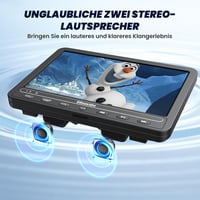 GOnavidio 10,5" Hordozható Autós DVD Lejátszó HDMI USB TF Kártya Támogatás Akkumulátor 4