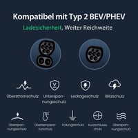 GONEO 11 kW 3 fázisú mobil töltő 8-16 A 7 m Type 2 CEE Schuko csatlakozóval IP66 Model Y 3 ID3 4 3