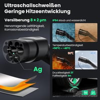 GONEO Type 2 11 kW 7m 16A elektromos autó töltőkábel Mode 3 2