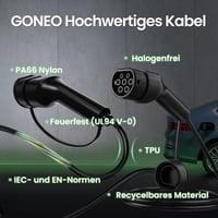 GONEO Type 2 töltőkábel 7,2 kW 32A elektromos autóhoz Mode 3 7m 7