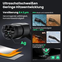GONEO Type 2 töltőkábel 7,2 kW 32A elektromos autóhoz Mode 3 7m 2