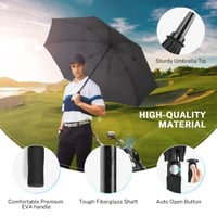 Golfový dáždnik Gonex pre dospelých, 157 cm, vetruodolný s dvojitou ventiláciou, automatické otváranie, UV ochrana, vodoodpudivý, EVA rukoväť, čierny 3