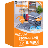 Vákuové vrecia GONGSHI na oblečenie, paplóny, vankúše a matrace, 12 ks, veľkosť Jumbo, vzduchotesné a opakovane použiteľné, na cestovanie a skladovanie 1