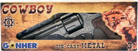 Detský kovbojský revolver Gonher 80/0 – 8-ranový, 20 cm, strieborný 1