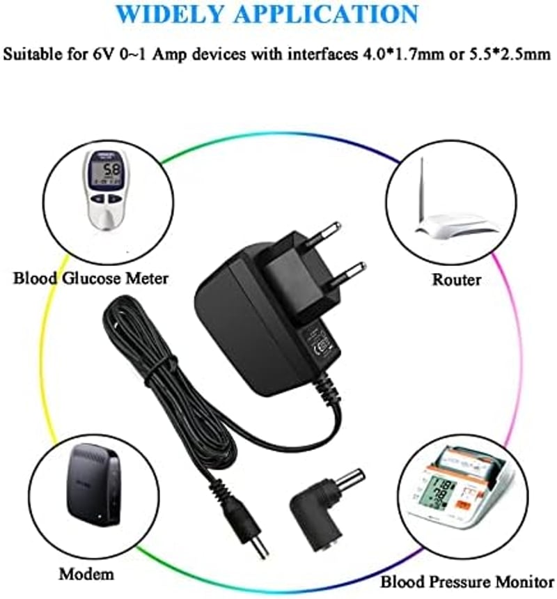 Gonine 6V 1A AC-DC adapter vérnyomásmérő, vérglukóz mérő, mérleg, billentyűzet tápellátásához