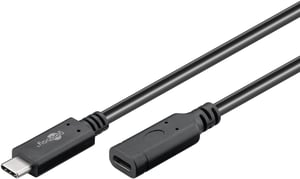 goobay 61038 USB-C produžni kabel 1 m, USB 3.2 Gen 2, brzo punjenje od 60 W, 20 V 3 A, prijenos podataka od 10 Gbit/s