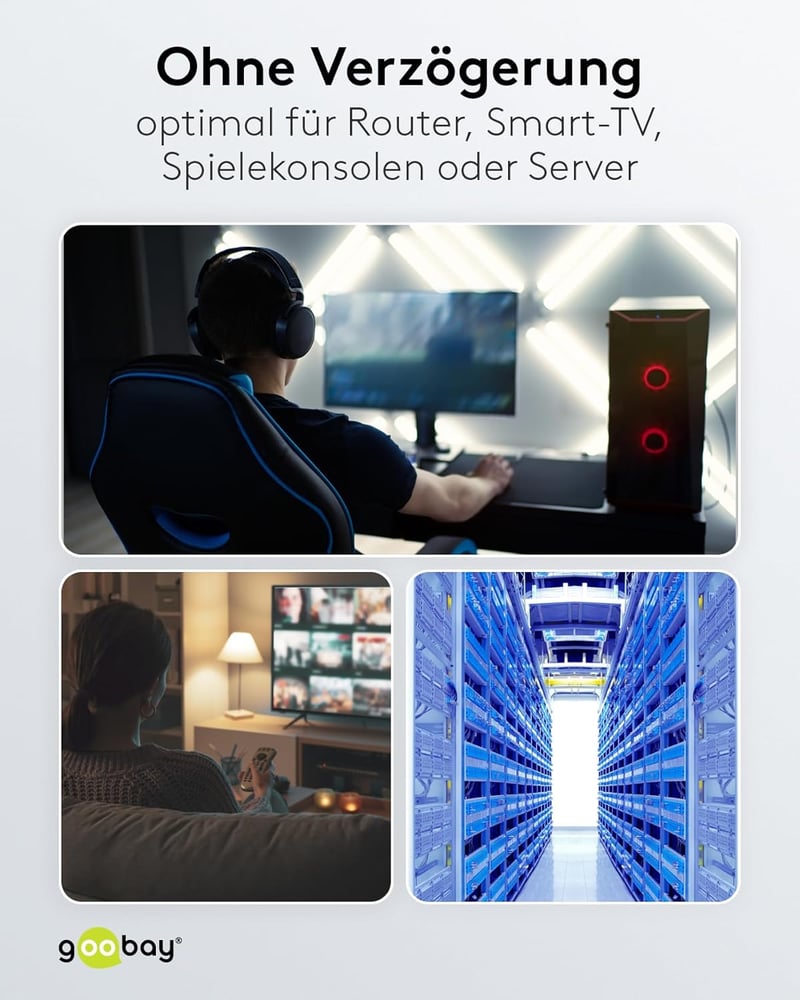 Goobay CAT6 S-FTP árnyékolt Ethernet kábel 30m RJ-45 aranyozott csatlakozó