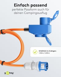 goobay CEE karavanový adaptérový kábel 5 m, CEE zástrčka a 90° CEE zásuvka, IP44 — Jeden z úchytov krycích dvierok je zlomený (stav: viď 2. obrázok) 11