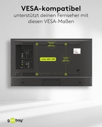 Suport TV fix goobay pentru ecrane de 32-75 inchi (81-191 cm), ultra-plat 2,7 cm, VESA 400x400, max. 45 kg, negru 7