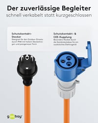 goobay CEE lakókocsi adapter kábel IP44 védősapkával - 1,5 m 7