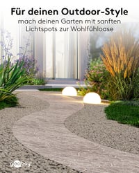 goobay LED solarna svjetiljka u obliku kamena, 2 komada, 24 cm, RGB kugla u boji za vanjsku upotrebu IP44, 10 načina osvjetljenja, šiljak za zemlju, dekoracija za terasu, balkon i vrt 3