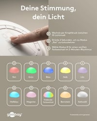 goobay LED solarna svjetiljka u obliku kamena, 2 komada, 24 cm, RGB kugla u boji za vanjsku upotrebu IP44, 10 načina osvjetljenja, šiljak za zemlju, dekoracija za terasu, balkon i vrt 6