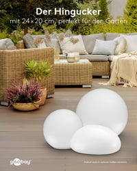 goobay LED solarna svjetiljka u obliku kamena, 2 komada, 24 cm, RGB kugla u boji za vanjsku upotrebu IP44, 10 načina osvjetljenja, šiljak za zemlju, dekoracija za terasu, balkon i vrt 9