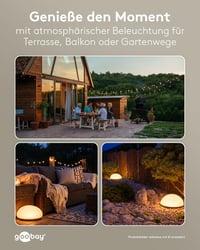 goobay LED solarna svjetiljka u obliku kamena, 2 komada, 24 cm, RGB kugla u boji za vanjsku upotrebu IP44, 10 načina osvjetljenja, šiljak za zemlju, dekoracija za terasu, balkon i vrt 8
