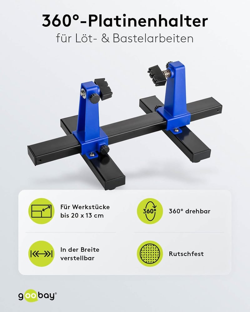 goobay PCB nyáklap tartó rögzítő szereléshez és szervizhez