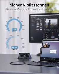 Goobay USB-C RJ45 Ethernet CAT 6 kábel 3m, 1 Gbps hálózati kapcsolat - 3 metres, black, USB-C to RJ45 6