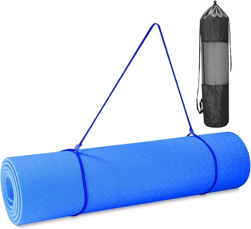 Good Times jóga és fitness szőnyeg 183x61cm TPE antiszlip világoskék táskával