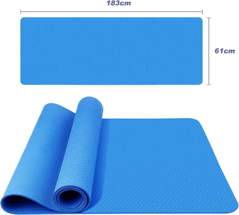 Good Times jóga és fitness szőnyeg 183x61cm TPE antiszlip világoskék táskával