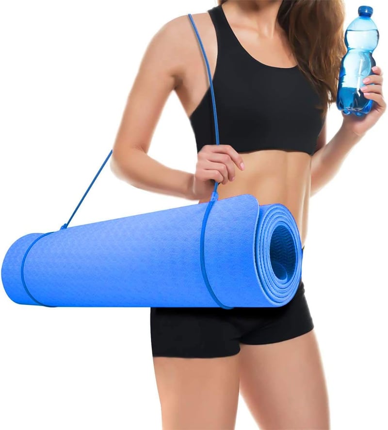 Good Times jóga és fitness szőnyeg 183x61cm TPE antiszlip világoskék táskával
