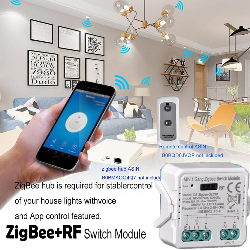 Good Wife Zigbee okos relé kapcsoló RF 433 MHz Tuya Smart Life vezérléshez Alexa Google Home kompatibilis