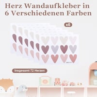 GooDengFull 72 db Boho Szív Falmatrica Gyerekszobához Khaki Zöld Barna Szürke PVC 2