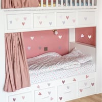 GooDengFull 72 db Boho Szív Falmatrica Gyerekszobához Khaki Zöld Barna Szürke PVC 7
