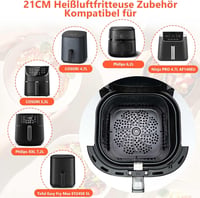 Goodpejine 21cm szilikon airfryer forma osztóval Philips Ninja COSORI kompatibilis 2