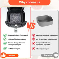 Goodpejine 21cm szilikon airfryer forma osztóval Philips Ninja COSORI kompatibilis 5