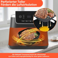 Goodpejine 21cm szilikon airfryer forma osztóval Philips Ninja COSORI kompatibilis 4