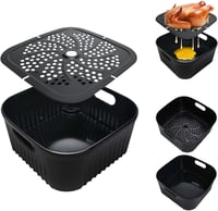 Goodpejine 21cm szilikon airfryer forma osztóval Philips Ninja COSORI kompatibilis 1