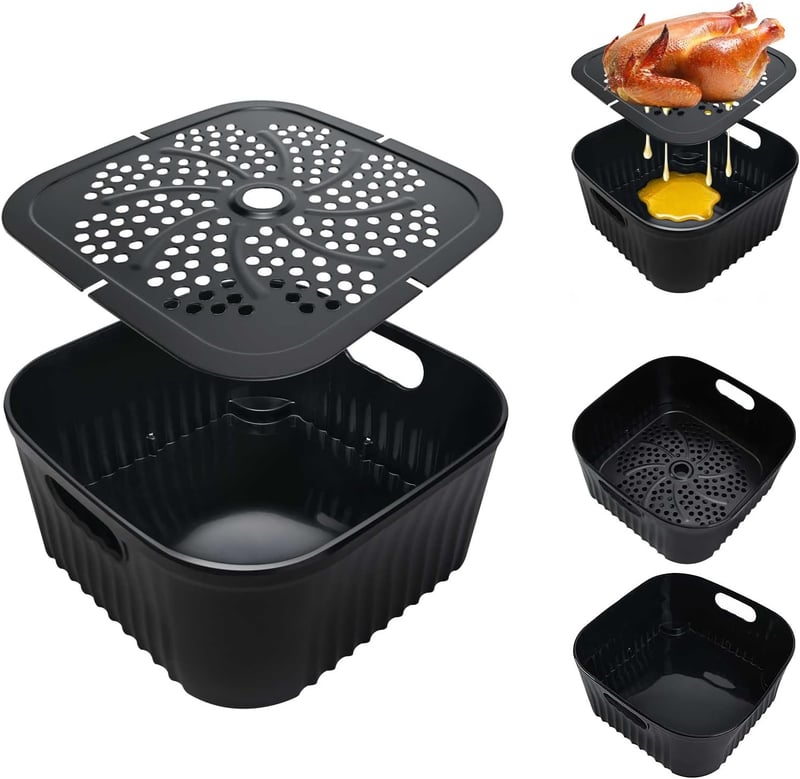Goodpejine 21cm szilikon airfryer forma osztóval Philips Ninja COSORI kompatibilis