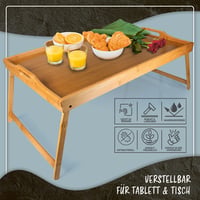 GOODS+GADGETS Bambusový servírovací podnos do postele 70x45 cm veľkosť XXL – Drevený podnos na raňajky do postele 3
