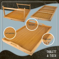 GOODS+GADGETS Bambusový servírovací podnos do postele 70x45 cm veľkosť XXL – Drevený podnos na raňajky do postele 2