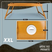 GOODS+GADGETS Bambusový servírovací podnos do postele 70x45 cm veľkosť XXL – Drevený podnos na raňajky do postele 6