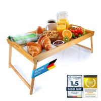 GOODS+GADGETS Bambusový servírovací podnos do postele 70x45 cm veľkosť XXL – Drevený podnos na raňajky do postele 1
