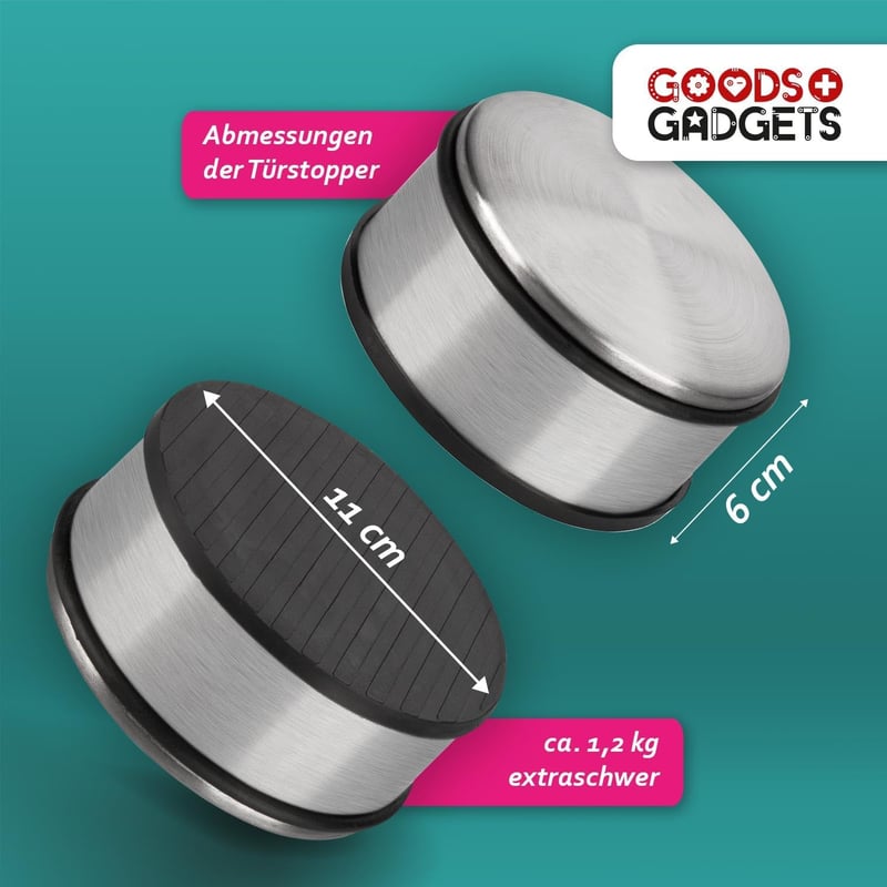 GOODS+GADGETS rozsdamentes acél ajtórögzítő 11x6cm 1,2kg