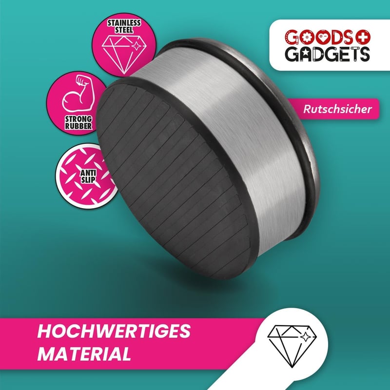 GOODS+GADGETS rozsdamentes acél ajtórögzítő 11x6cm 1,2kg