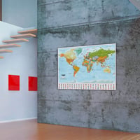 GOODS+GADGETS Plagát so svetovou mapou XXL 140x100 cm s vlajkami a popismi – Veľká nástenná dekorácia 5